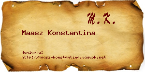Maasz Konstantina névjegykártya